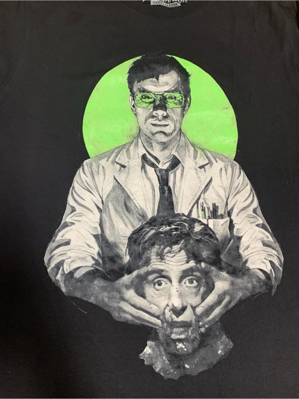 Re-Animator Long Sleeve Glow in the Dark- Fright Rags - Loose MED or Fitted L